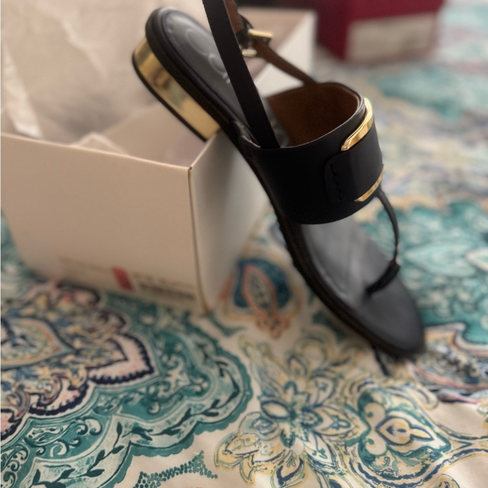 Elegant Navy and Gold Women's Sandals